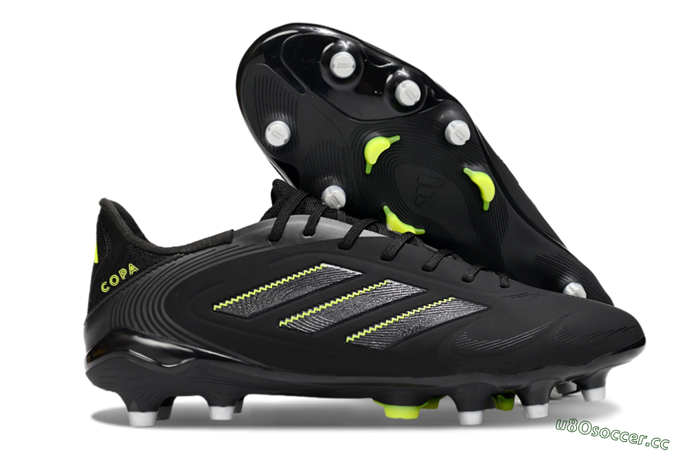 Men's Adidas Copa Pure 3 Elite FG Firm Ground Low-Tops Football Boots - Black/Grey/Yellow 2