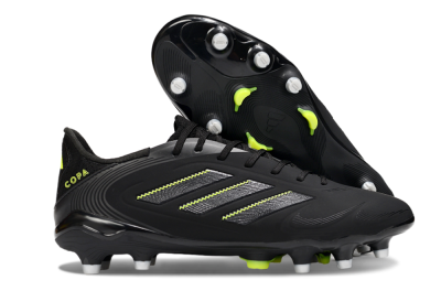 Men's Adidas Copa Pure 3 Elite FG Firm Ground Low-Tops Football Boots - Black/Grey/Yellow