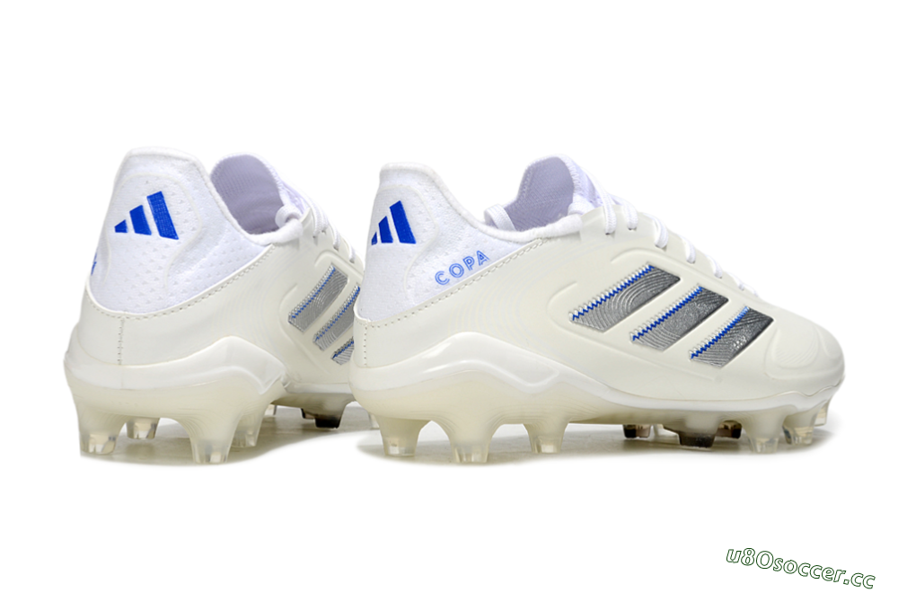 Men's Adidas Copa Pure 3 Elite FG Firm Ground Low-Tops Football Boots - Beige/Silver/Blue 6