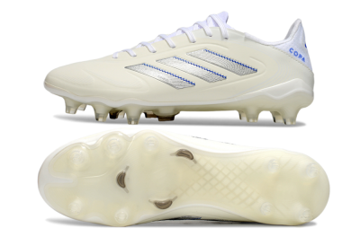 Men's Adidas Copa Pure 3 Elite FG Firm Ground Low-Tops Football Boots - Beige/Silver/Blue