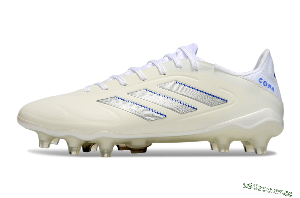 Men's Adidas Copa Pure 3 Elite FG Firm Ground Low-Tops Football Boots - Beige/Silver/Blue 0