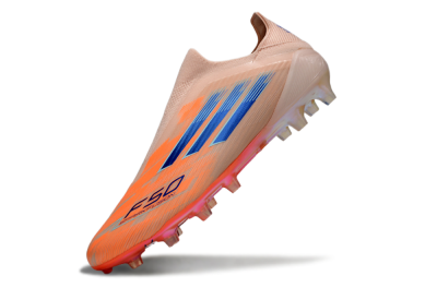 Men's Adidas F50+ Elite Laceless FG Firm Ground Low-Tops Football Boots - Pink/Orange/Blue