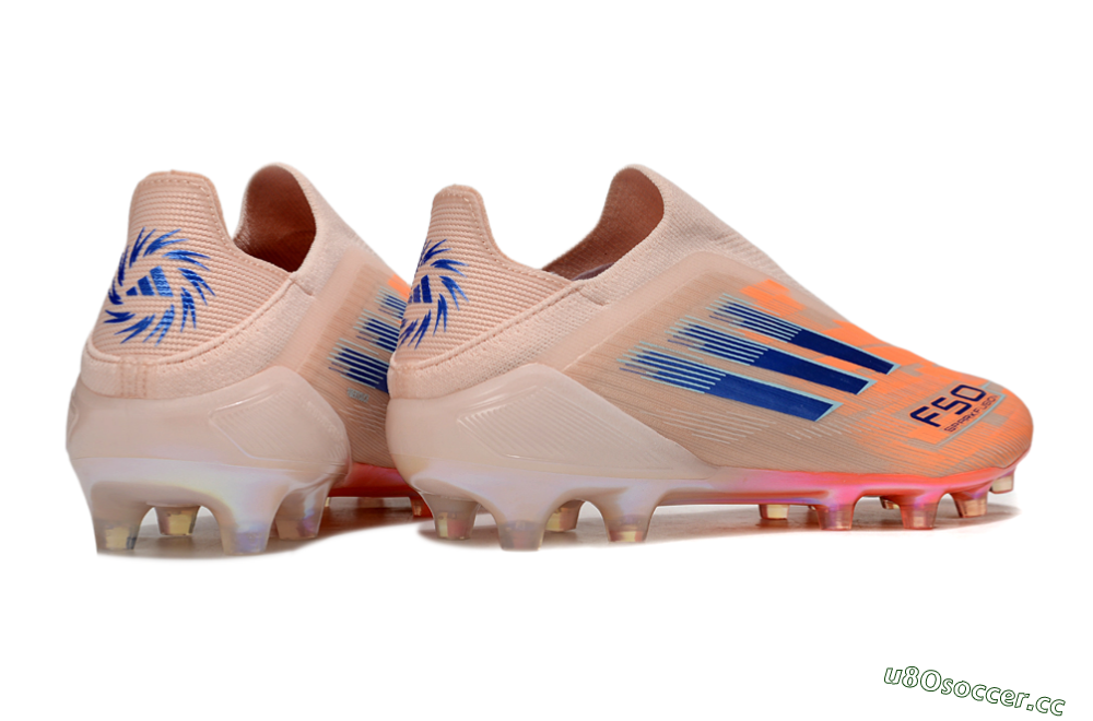 Men's Adidas F50+ Elite Laceless FG Firm Ground Low-Tops Football Boots - Pink/Orange/Blue 6