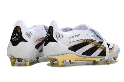 Men's Adidas Predator 25 Elite Foldover Tongue SG Soft Ground Low-Tops Football Boots - White/Black/Gold