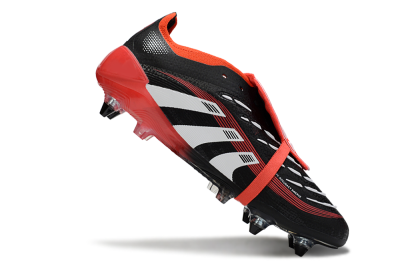 Men's Adidas Predator 25 Elite Foldover Tongue SG Soft Ground Low-Tops Football Boots - Black/White/Red