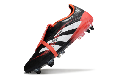 Men's Adidas Predator 25 Elite Foldover Tongue SG Soft Ground Low-Tops Football Boots - Black/White/Red