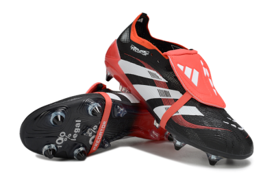 Men's Adidas Predator 25 Elite Foldover Tongue SG Soft Ground Low-Tops Football Boots - Black/White/Red
