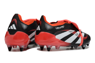 Men's Adidas Predator 25 Elite Foldover Tongue SG Soft Ground Low-Tops Football Boots - Black/White/Red