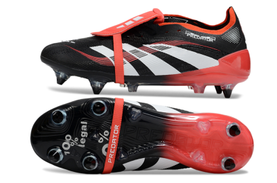 Men's Adidas Predator 25 Elite Foldover Tongue SG Soft Ground Low-Tops Football Boots - Black/White/Red