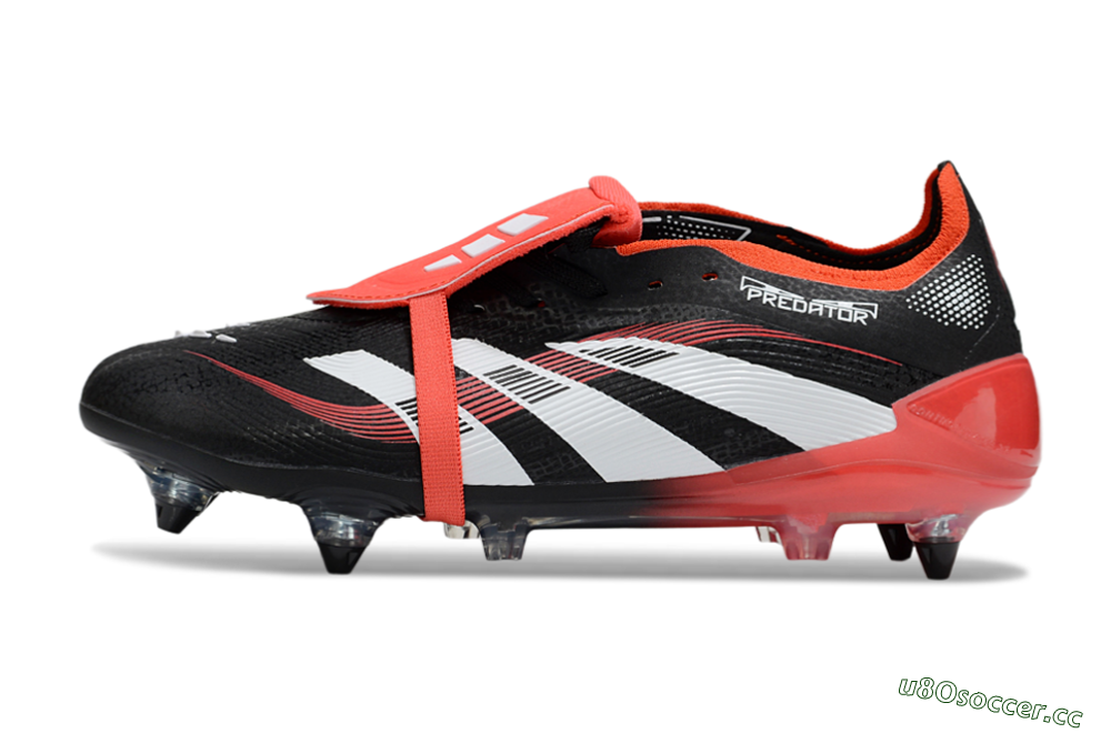 Men's Adidas Predator 25 Elite Foldover Tongue SG Soft Ground Low-Tops Football Boots - Black/White/Red 0