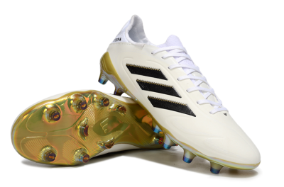 Men's Adidas Copa Pure 3 Elite FG Firm Ground Low-Tops Football Boots - Beige/Black/Gold