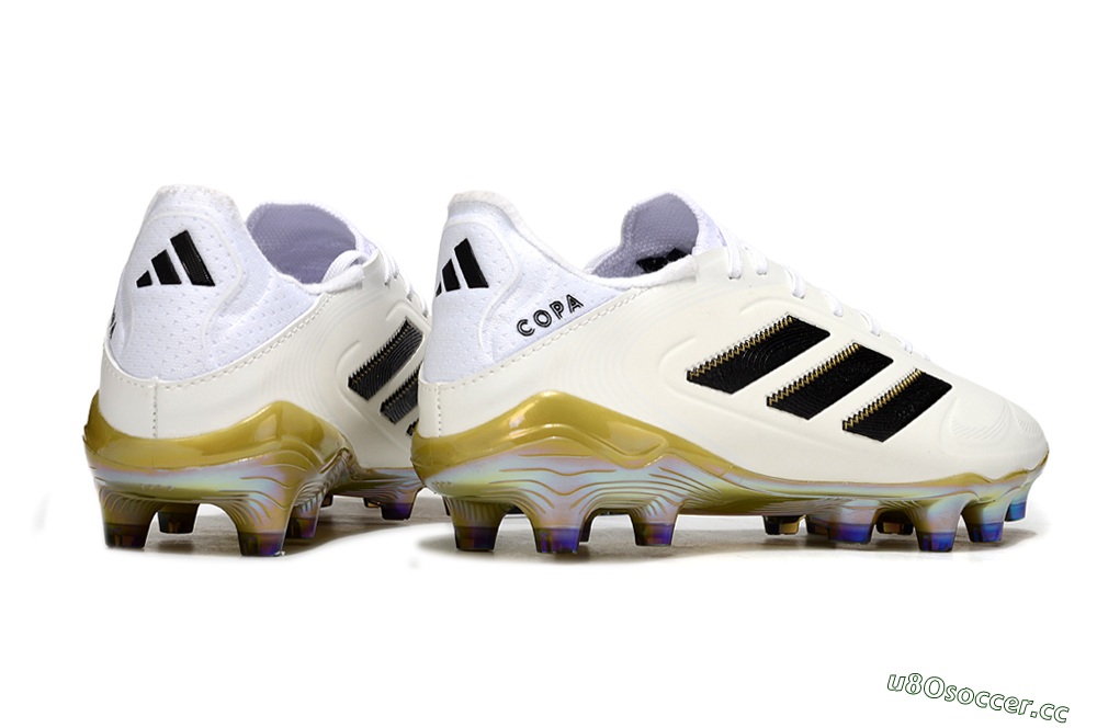 Men's Adidas Copa Pure 3 Elite FG Firm Ground Low-Tops Football Boots - Beige/Black/Gold 6