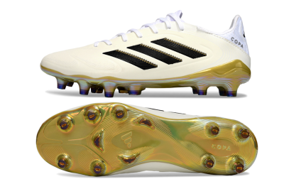 Men's Adidas Copa Pure 3 Elite FG Firm Ground Low-Tops Football Boots - Beige/Black/Gold