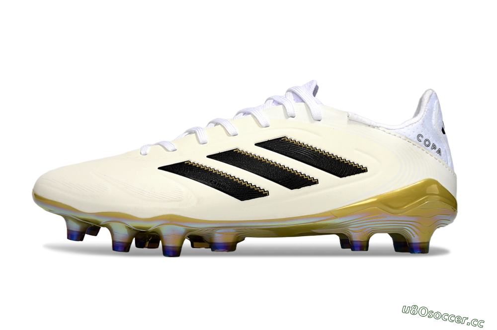 Men's Adidas Copa Pure 3 Elite FG Firm Ground Low-Tops Football Boots - Beige/Black/Gold 0