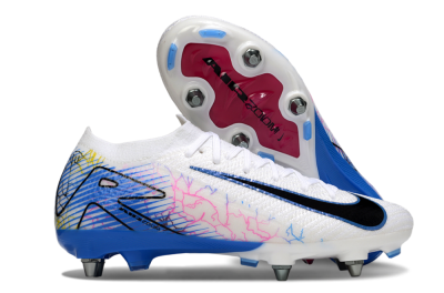 Men's Nike Air Zoom Mercurial Vapor 16 Elite SG Soft Ground Low-Tops Football Boots - White/Black/Blue