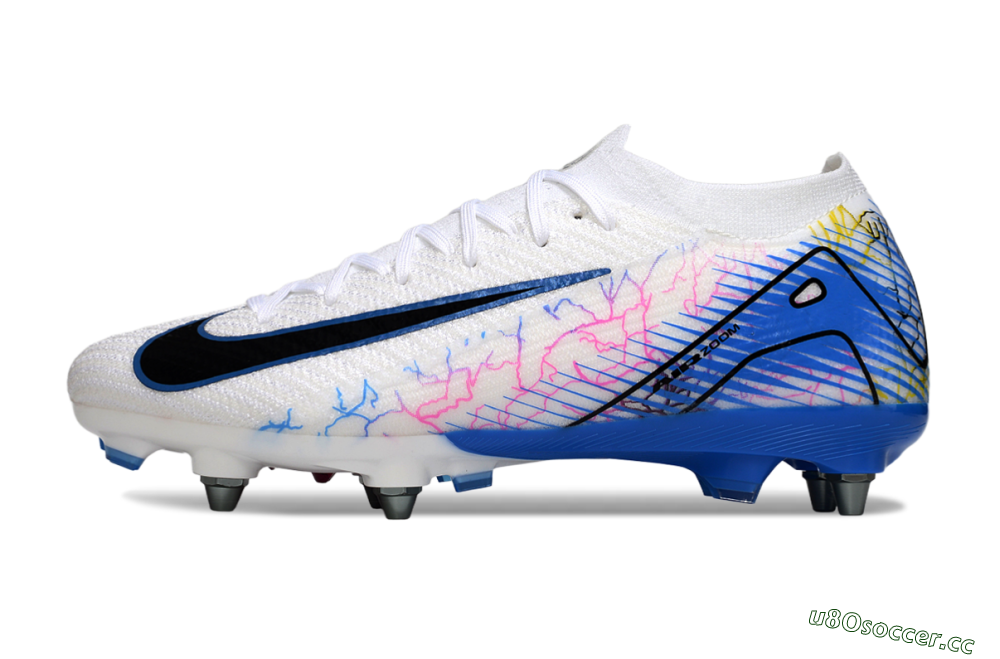 Men's Nike Air Zoom Mercurial Vapor 16 Elite SG Soft Ground Low-Tops Football Boots - White/Black/Blue 0