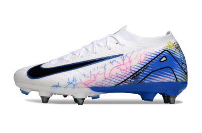 Men's Nike Air Zoom Mercurial Vapor 16 Elite SG Soft Ground Low-Tops Football Boots - White/Black/Blue