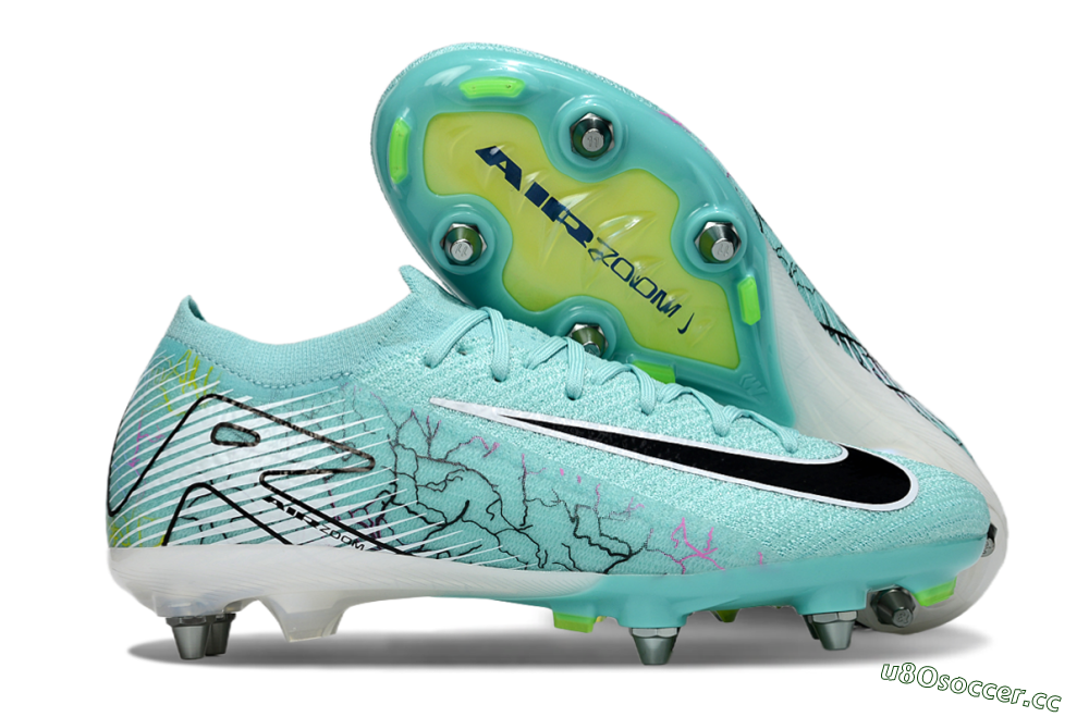 Men's Nike Air Zoom Mercurial Vapor 16 Elite SG Soft Ground Low-Tops Football Boots - Jade/Black/White 2