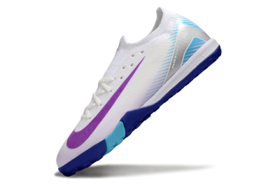 Men's Nike Air Zoom Mercurial Vapor 16 Elite TF Artificial Turf Low-Tops Football Shoes - White/Purple/Silver