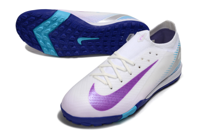Men's Nike Air Zoom Mercurial Vapor 16 Elite TF Artificial Turf Low-Tops Football Shoes - White/Purple/Silver