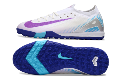 Men's Nike Air Zoom Mercurial Vapor 16 Elite TF Artificial Turf Low-Tops Football Shoes - White/Purple/Silver