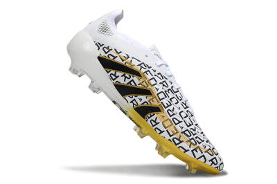 Unisex Adidas Predator 25 Elite FG Firm Ground Low-Tops Football Boots - White/Gold/Black