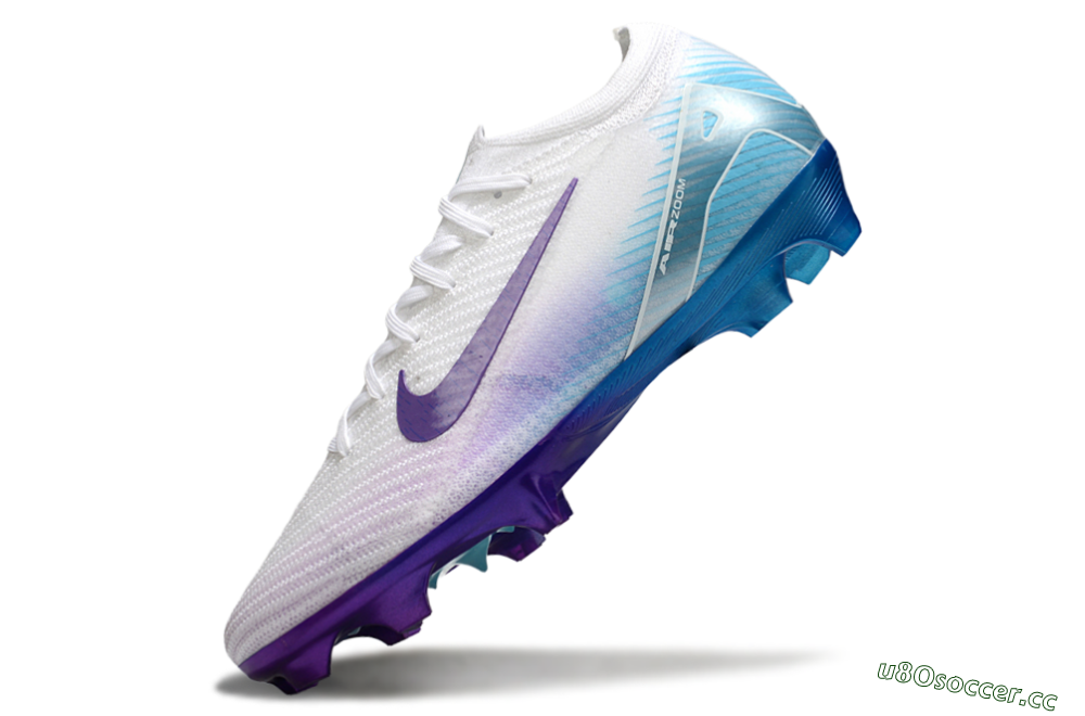 Men's Nike Air Zoom Mercurial Vapor 16 Elite FG Firm Ground Low-Tops Football Boots - White/Purple/Jade 5