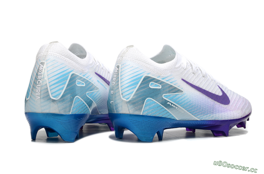 Men's Nike Air Zoom Mercurial Vapor 16 Elite FG Firm Ground Low-Tops Football Boots - White/Purple/Jade 6