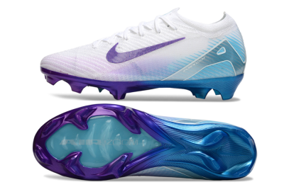Men's Nike Air Zoom Mercurial Vapor 16 Elite FG Firm Ground Low-Tops Football Boots - White/Purple/Jade