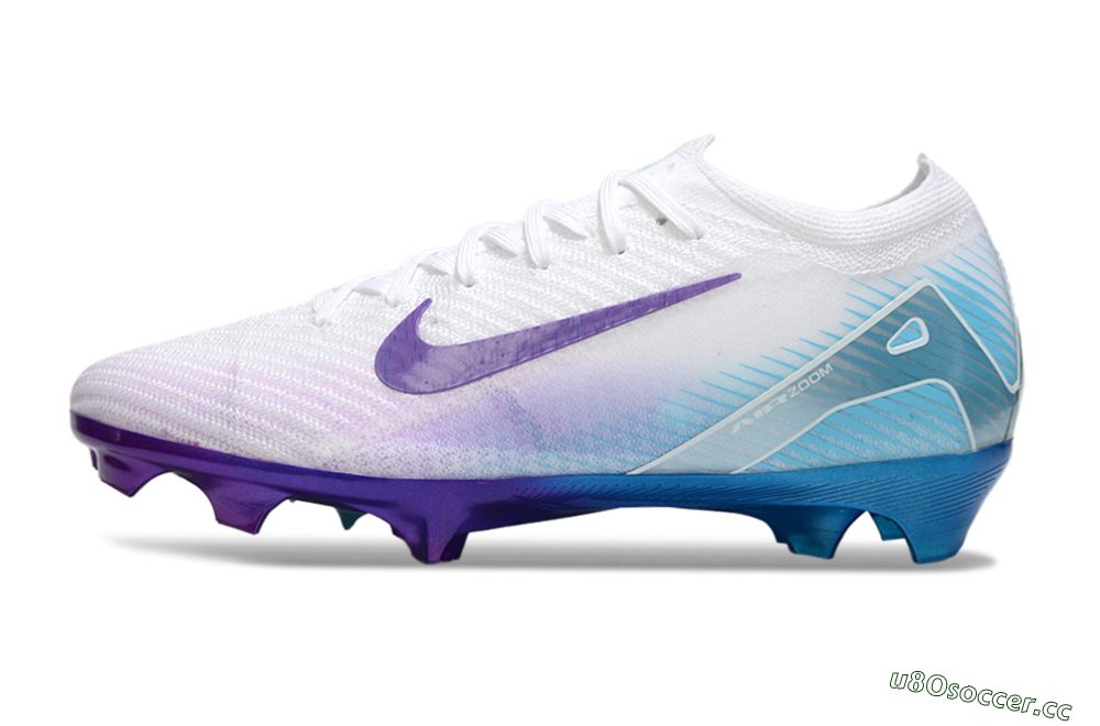 Men's Nike Air Zoom Mercurial Vapor 16 Elite FG Firm Ground Low-Tops Football Boots - White/Purple/Jade 0