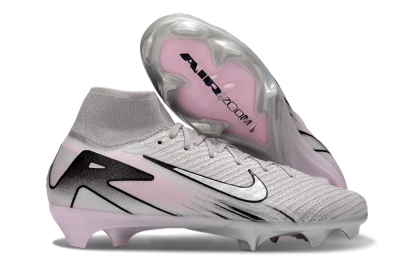 Unisex Nike Air Zoom Mercurial Superfly 10 Elite FG Firm Ground High-Tops Football Boots - Grey/Black/Pink