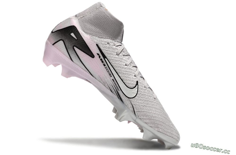 Unisex Nike Air Zoom Mercurial Superfly 10 Elite FG Firm Ground High-Tops Football Boots - Grey/Black/Pink 4