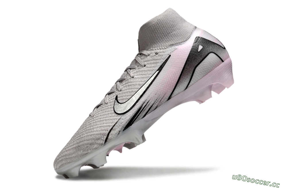 Unisex Nike Air Zoom Mercurial Superfly 10 Elite FG Firm Ground High-Tops Football Boots - Grey/Black/Pink 5