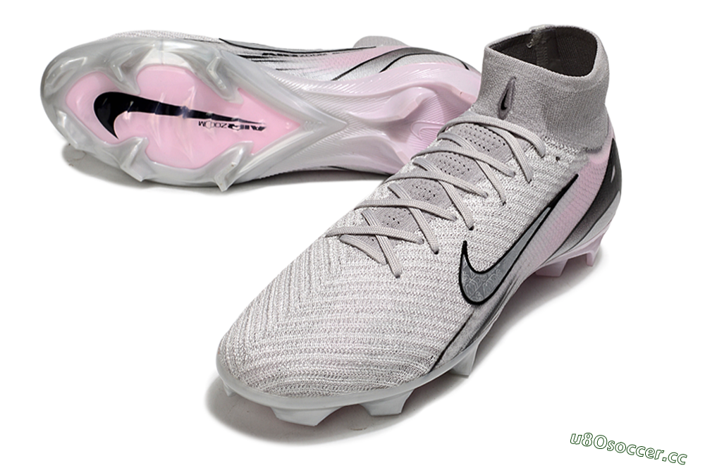 Unisex Nike Air Zoom Mercurial Superfly 10 Elite FG Firm Ground High-Tops Football Boots - Grey/Black/Pink 3