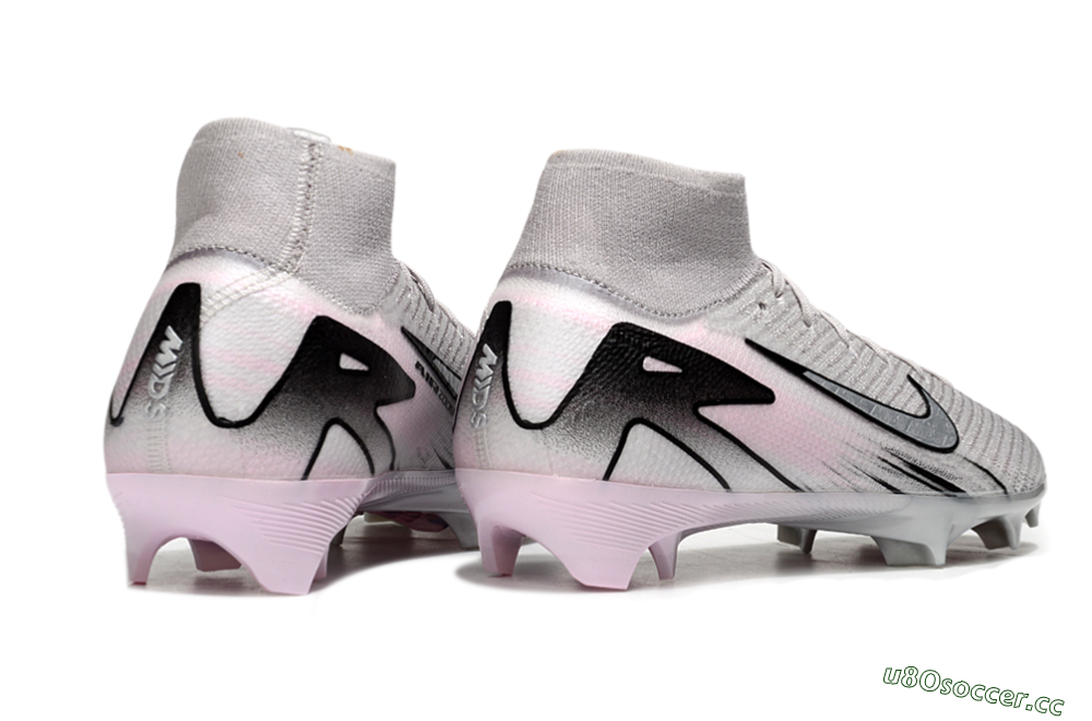Unisex Nike Air Zoom Mercurial Superfly 10 Elite FG Firm Ground High-Tops Football Boots - Grey/Black/Pink 6