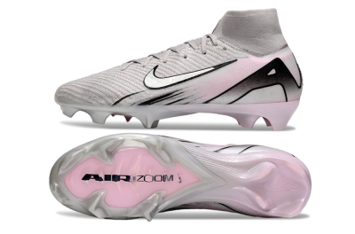 Unisex Nike Air Zoom Mercurial Superfly 10 Elite FG Firm Ground High-Tops Football Boots - Grey/Black/Pink