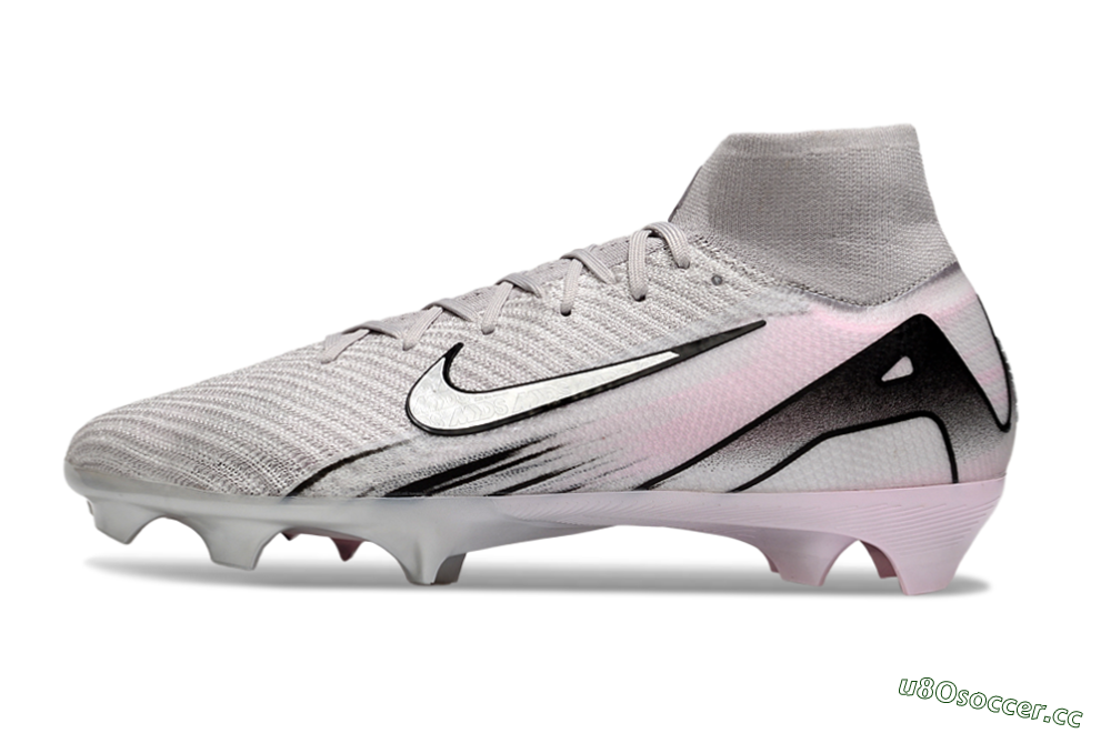 Unisex Nike Air Zoom Mercurial Superfly 10 Elite FG Firm Ground High-Tops Football Boots - Grey/Black/Pink 0