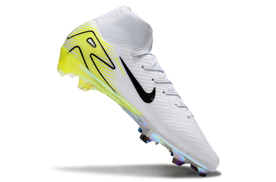Unisex Nike Air Zoom Mercurial Superfly 10 Elite FG Firm Ground High-Tops Football Boots - White/Black/Yellow