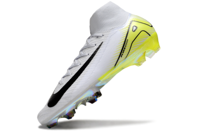 Unisex Nike Air Zoom Mercurial Superfly 10 Elite FG Firm Ground High-Tops Football Boots - White/Black/Yellow