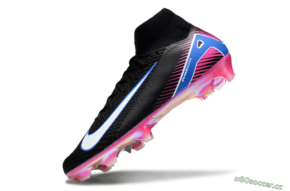 Unisex Nike Air Zoom Mercurial Superfly 10 Elite FG Firm Ground High-Tops Football Boots - Black/White/Blue/Pink 5
