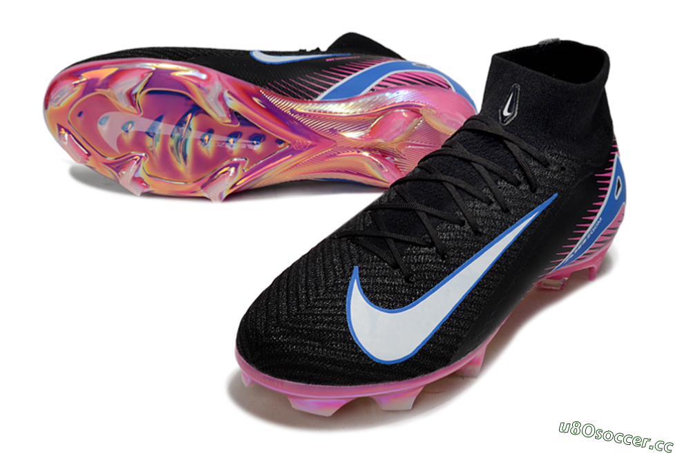Unisex Nike Air Zoom Mercurial Superfly 10 Elite FG Firm Ground High-Tops Football Boots - Black/White/Blue/Pink 3