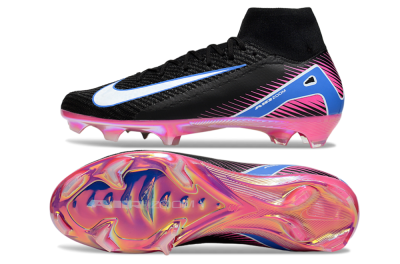 Unisex Nike Air Zoom Mercurial Superfly 10 Elite FG Firm Ground High-Tops Football Boots - Black/White/Blue/Pink