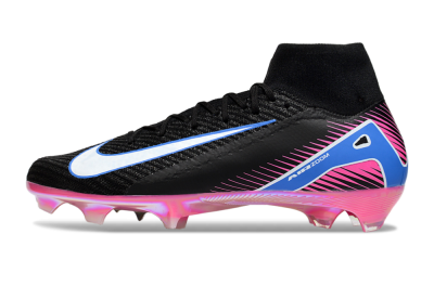 Unisex Nike Air Zoom Mercurial Superfly 10 Elite FG Firm Ground High-Tops Football Boots - Black/White/Blue/Pink
