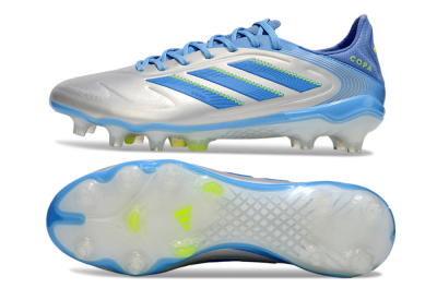 Men's Adidas Copa Pure 3 Elite FG Firm Ground Low-Tops Football Boots - Silver/Blue/Yellow