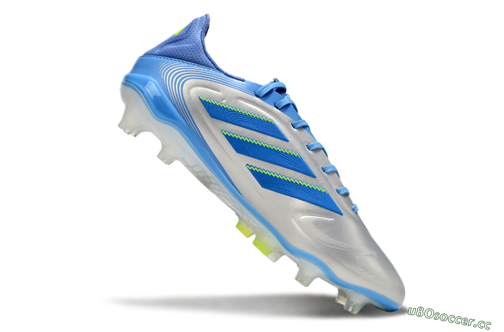 Men's Adidas Copa Pure 3 Elite FG Firm Ground Low-Tops Football Boots - Silver/Blue/Yellow 4