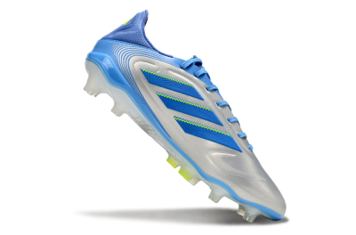 Men's Adidas Copa Pure 3 Elite FG Firm Ground Low-Tops Football Boots - Silver/Blue/Yellow