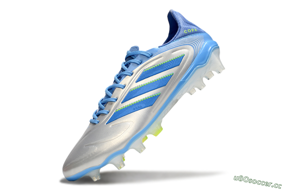 Men's Adidas Copa Pure 3 Elite FG Firm Ground Low-Tops Football Boots - Silver/Blue/Yellow 5