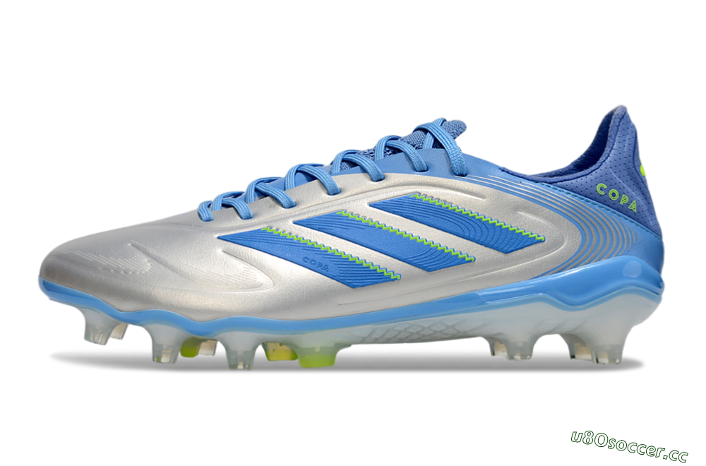Men's Adidas Copa Pure 3 Elite FG Firm Ground Low-Tops Football Boots - Silver/Blue/Yellow 0
