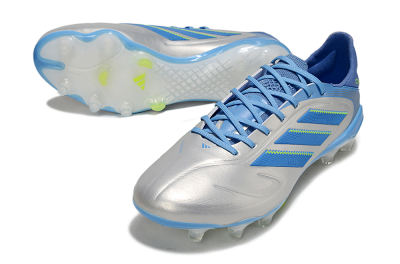Men's Adidas Copa Pure 3 Elite FG Firm Ground Low-Tops Football Boots - Silver/Blue/Yellow