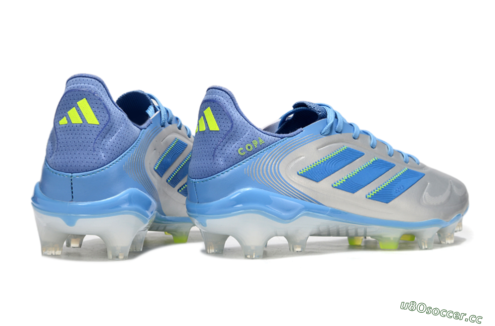 Men's Adidas Copa Pure 3 Elite FG Firm Ground Low-Tops Football Boots - Silver/Blue/Yellow 6